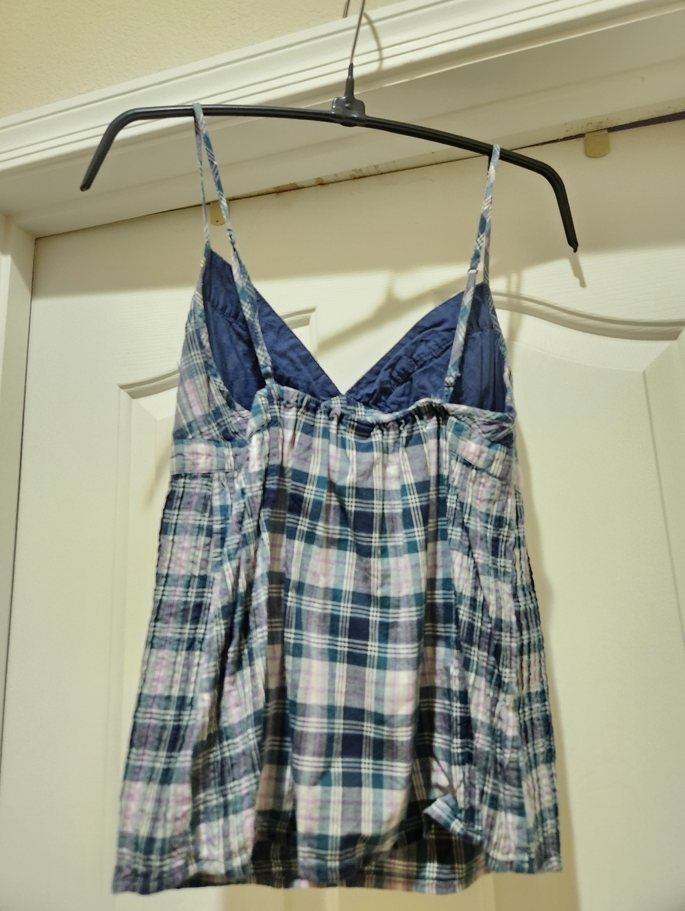 GAP Blue & White Plaid Cotton Chemise - Picture 3 of 6